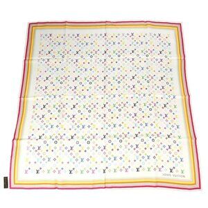 Louis Vuitton White Monogram Multicolor Scarf 70 M71915 166347